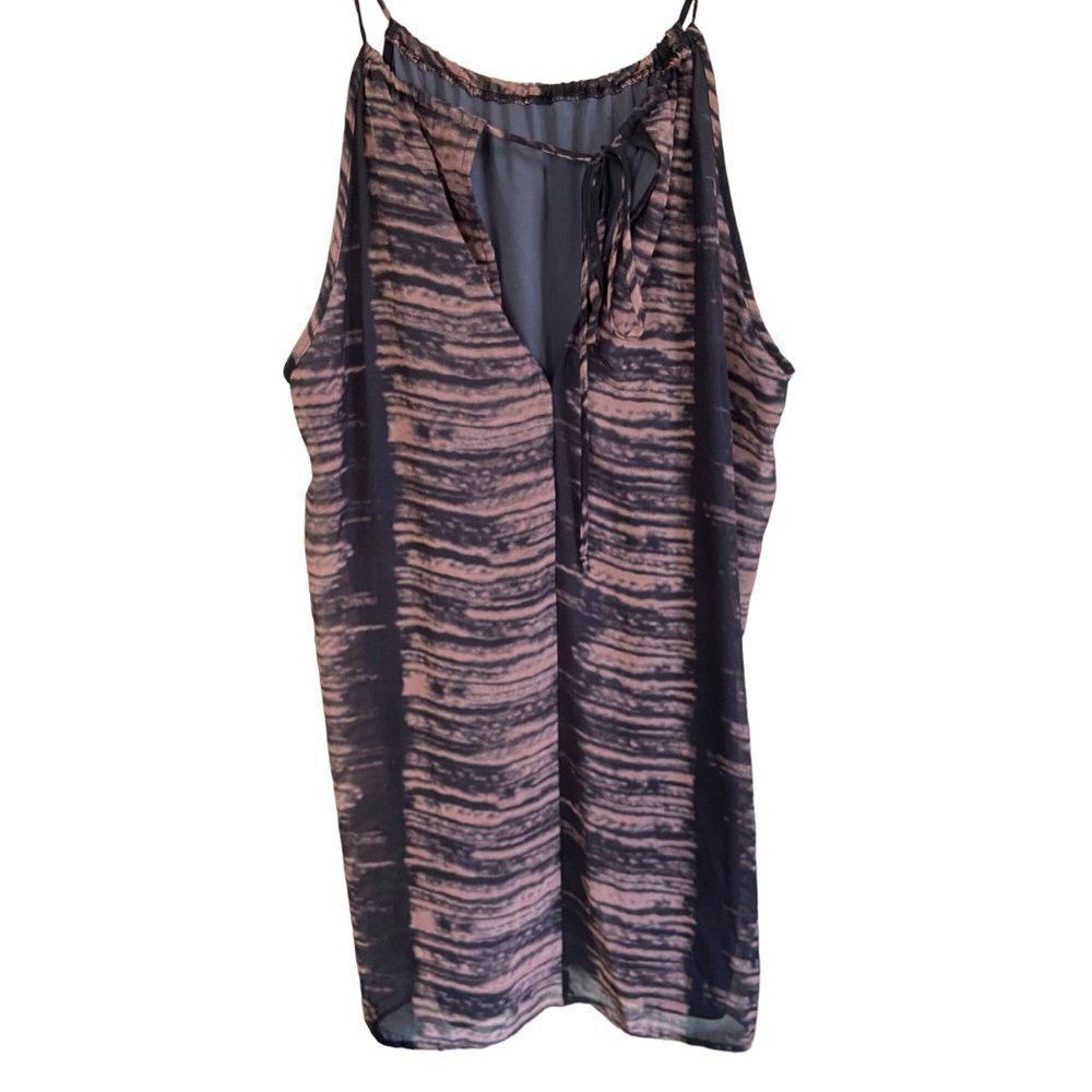 Which We Want Mini Dress Lined Tie Dye Adjustable Neck Key Hole Back Medium